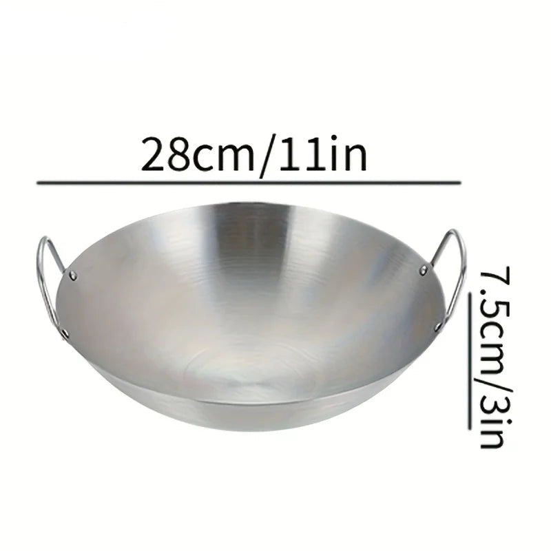 Stainless Steel Wok Uncoated 26/28/30/32/34cm