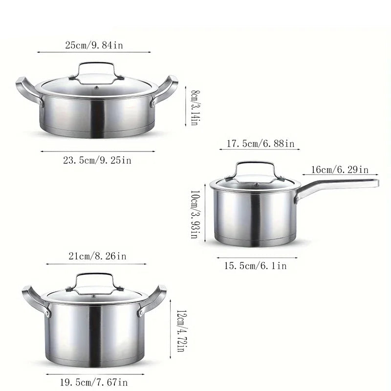 16/20/24 cm Stainless Steel Pot