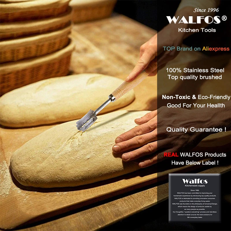 WALFOS Natural Rattan Fermentation Wicker Basket Dough Basket Baguette French Bread Basket Mass Fermentation Baskets Banneton