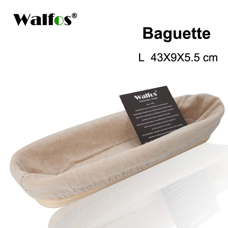 WALFOS Natural Rattan Fermentation Wicker Basket Dough Basket Baguette French Bread Basket Mass Fermentation Baskets Banneton