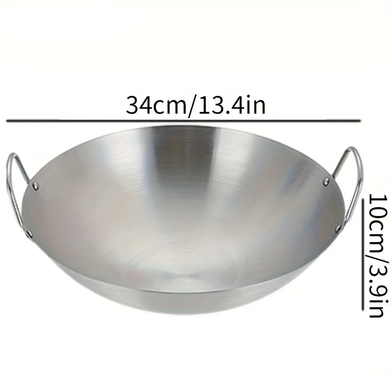 Stainless Steel Wok Uncoated 26/28/30/32/34cm