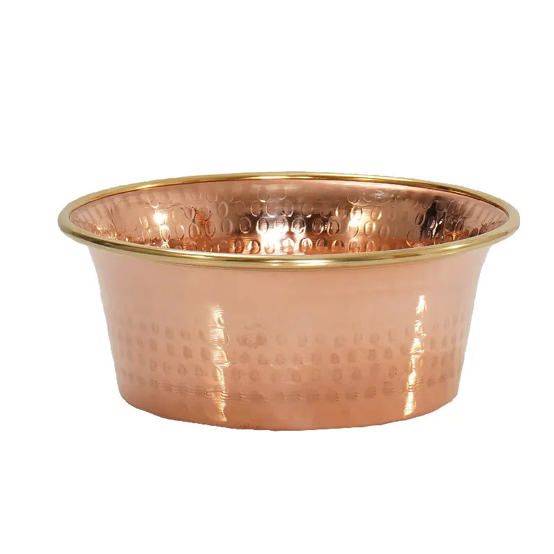 Tibetan Red Copper Bowl Handmade Deep Water Offering Vessel for Buddha Altar Table Desk Home Decor Feng Shui Meditation Gift