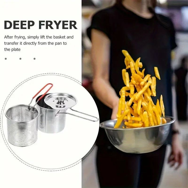 3-Piece Skewer Pan Set for BBQ & Tempura, No Electricity Needed with Vented Lid, Stainless Steel Home Cooking Kit