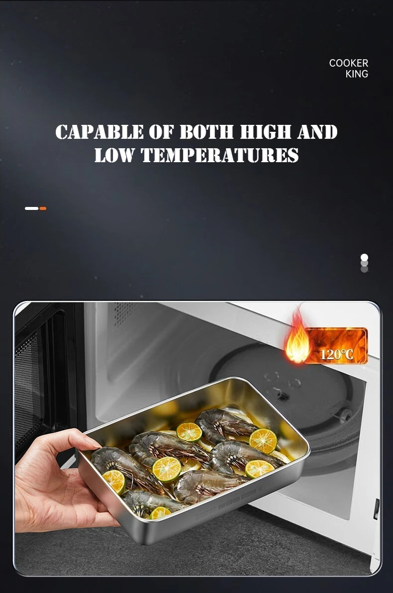 COOKER KinG Preservation Box 304 Stainless Steel Refrigerator Specific Sealed Storage Container with Lid Fruit Office Lunch Box