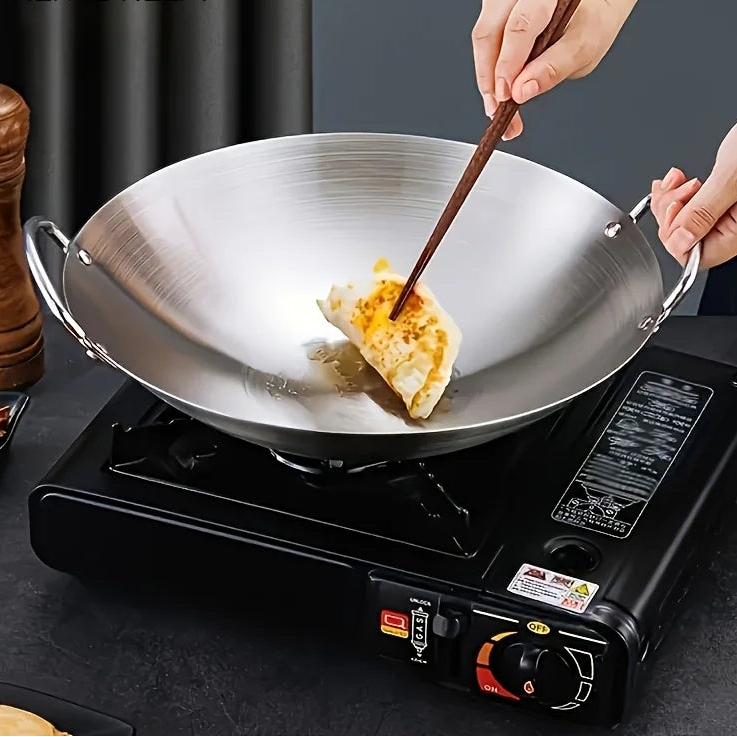 Stainless Steel Wok Uncoated 26/28/30/32/34cm