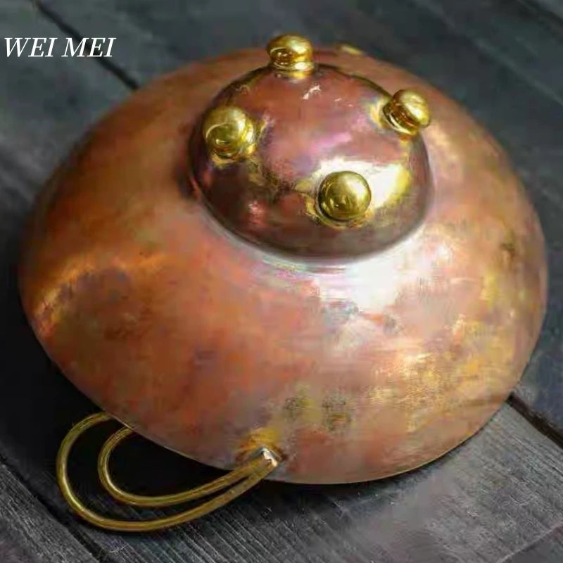 Handcrafted Copperware Minimalist Style Copper Tray Four-Legged Fruit Bowl Exquisite Living Room Coffee Table Home Snack Tray