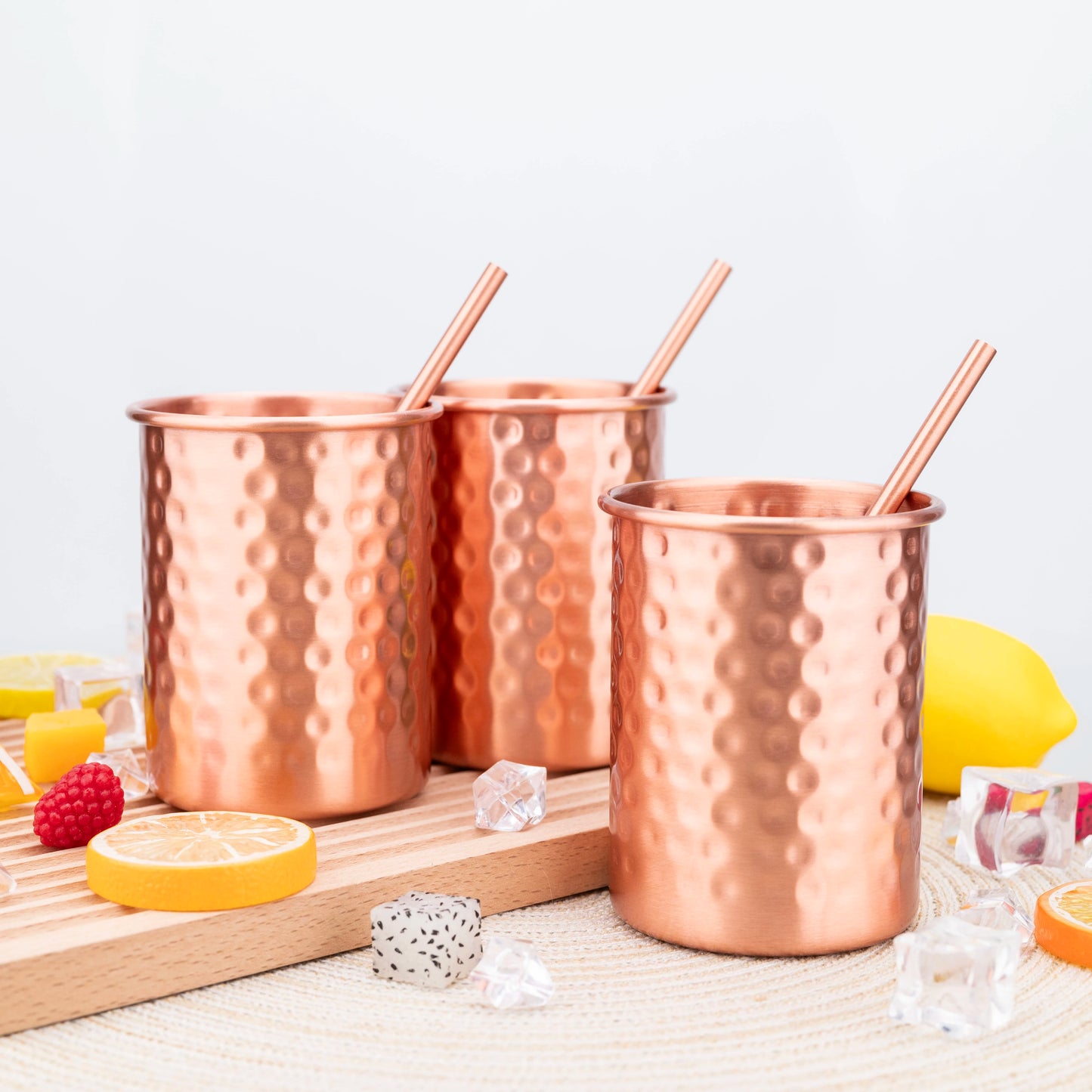 Copper Moscow Mule Mug With Straw 2/4PCS