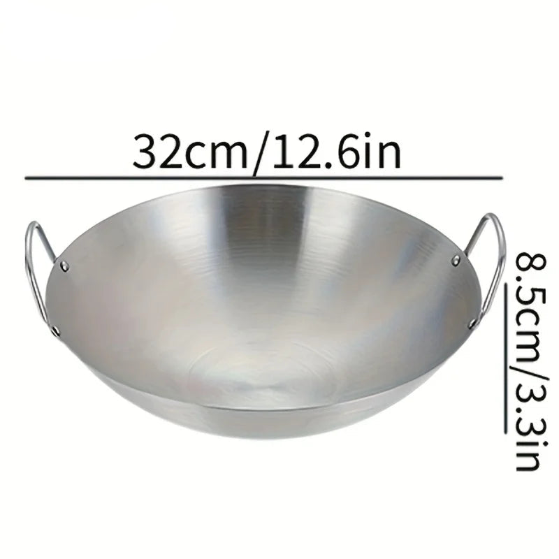 Stainless Steel Wok Uncoated 26/28/30/32/34cm