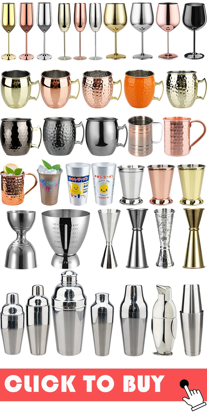 4Pcs New 100% Copper Cups Pure Solid