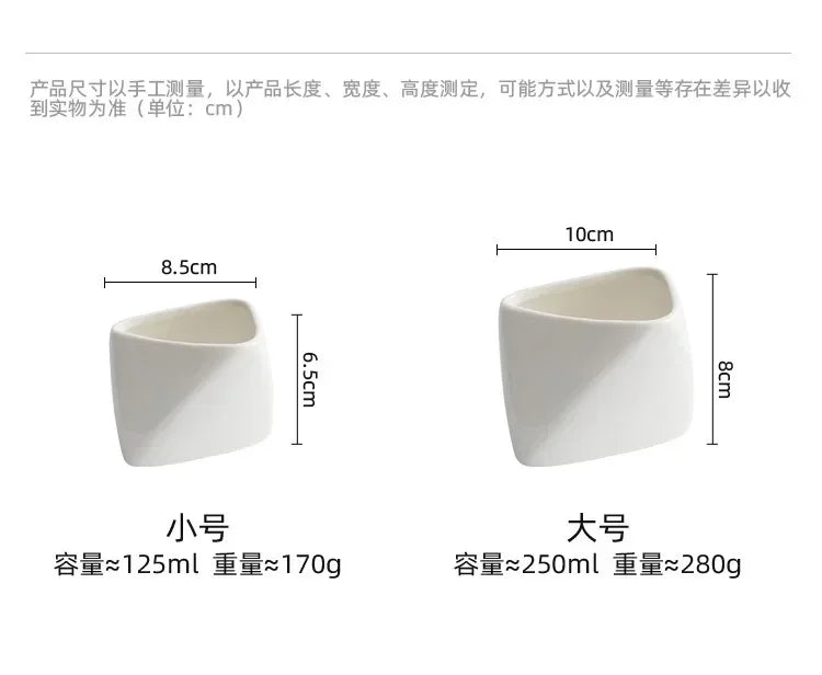 Three-dimensional folded French fries Cup ceramic cooking bowl characteristic hotel tableware snack plate dipping sauce.