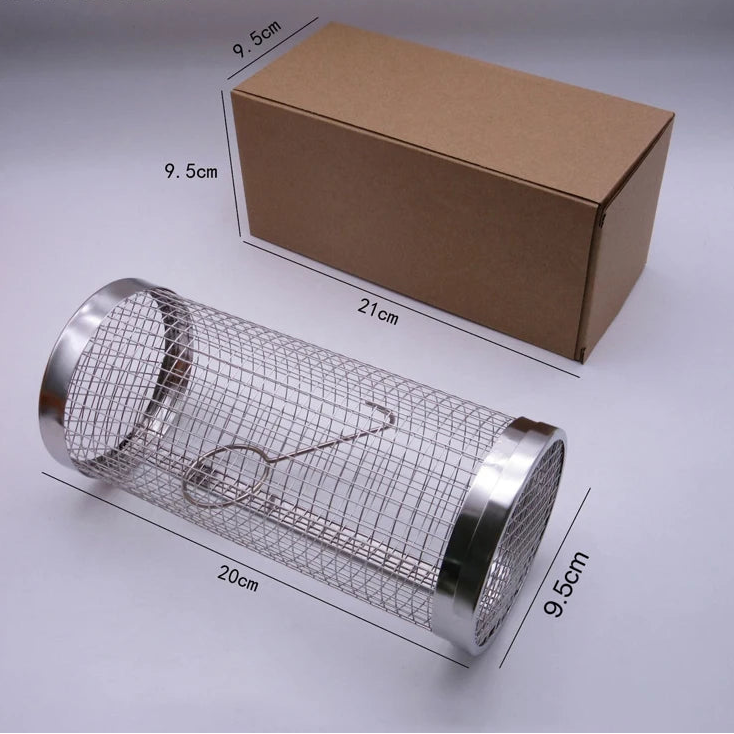 BBQ Basket Stainless Steel Rolling Grilling Basket