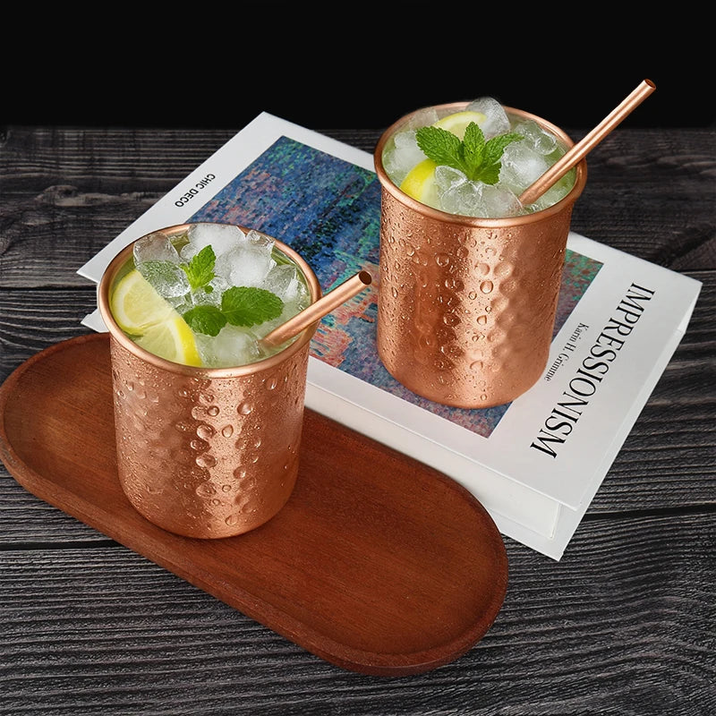 Copper Moscow Mule Mug With Straw 2/4PCS
