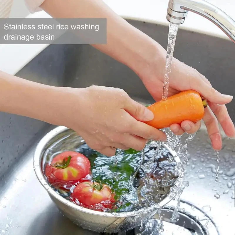 Rice Washer Strainer Bowl Stainless Steel 304