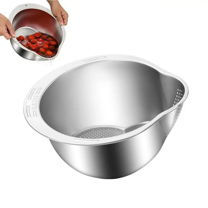 Rice Washer Strainer Bowl Stainless Steel 304