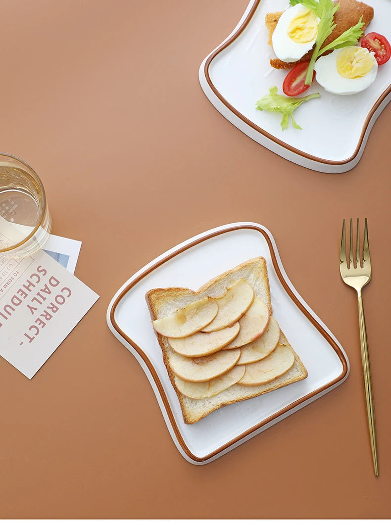 Ceramic Dinner Plate Household Creative Bread Plate Toast Plate Dessert Plates Cake Plates Breakfast Plates Ceramic Tableware