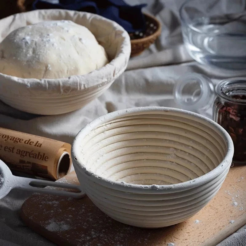 WALFOS Natural Rattan Fermentation Wicker Basket Dough Basket Baguette French Bread Basket Mass Fermentation Baskets Banneton