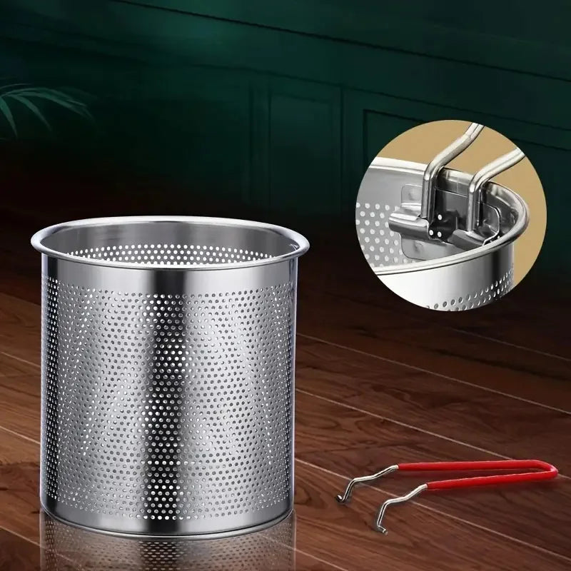 3-Piece Skewer Pan Set for BBQ & Tempura, No Electricity Needed with Vented Lid, Stainless Steel Home Cooking Kit