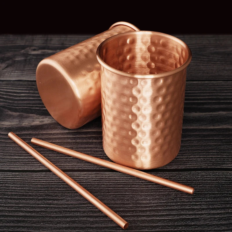 Copper Moscow Mule Mug With Straw 2/4PCS