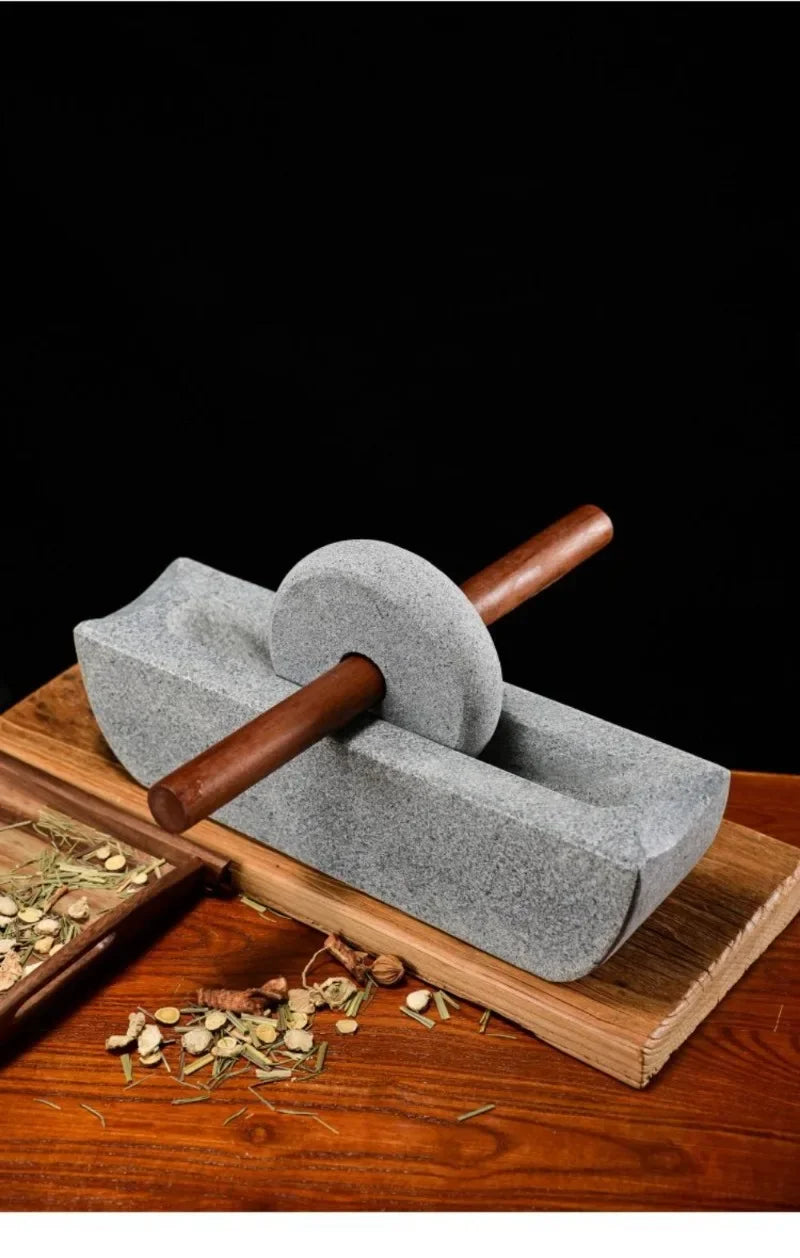 Stone Mill Dynasty Tea Mill Small Stone Mortar Pounding Mortar Rolling Mill Point Tea Matcha Tea Powder Tea Cake Grinding Machin