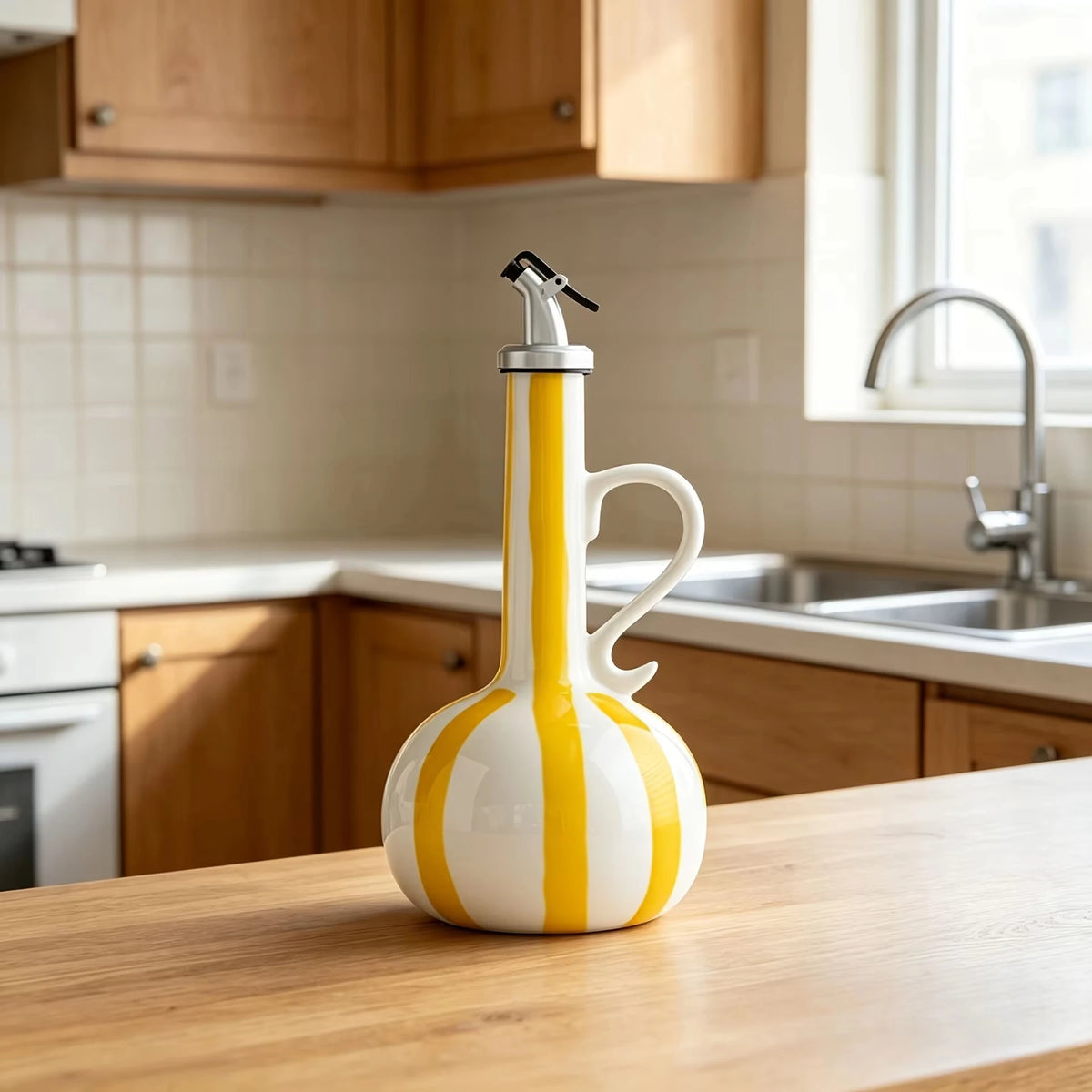 BPA-Free Olive Oil Dispenser Underglaze Embossed Ceramic Oil Vinegar Can Kitchen Accessories Storage Dispenser Container Bottle