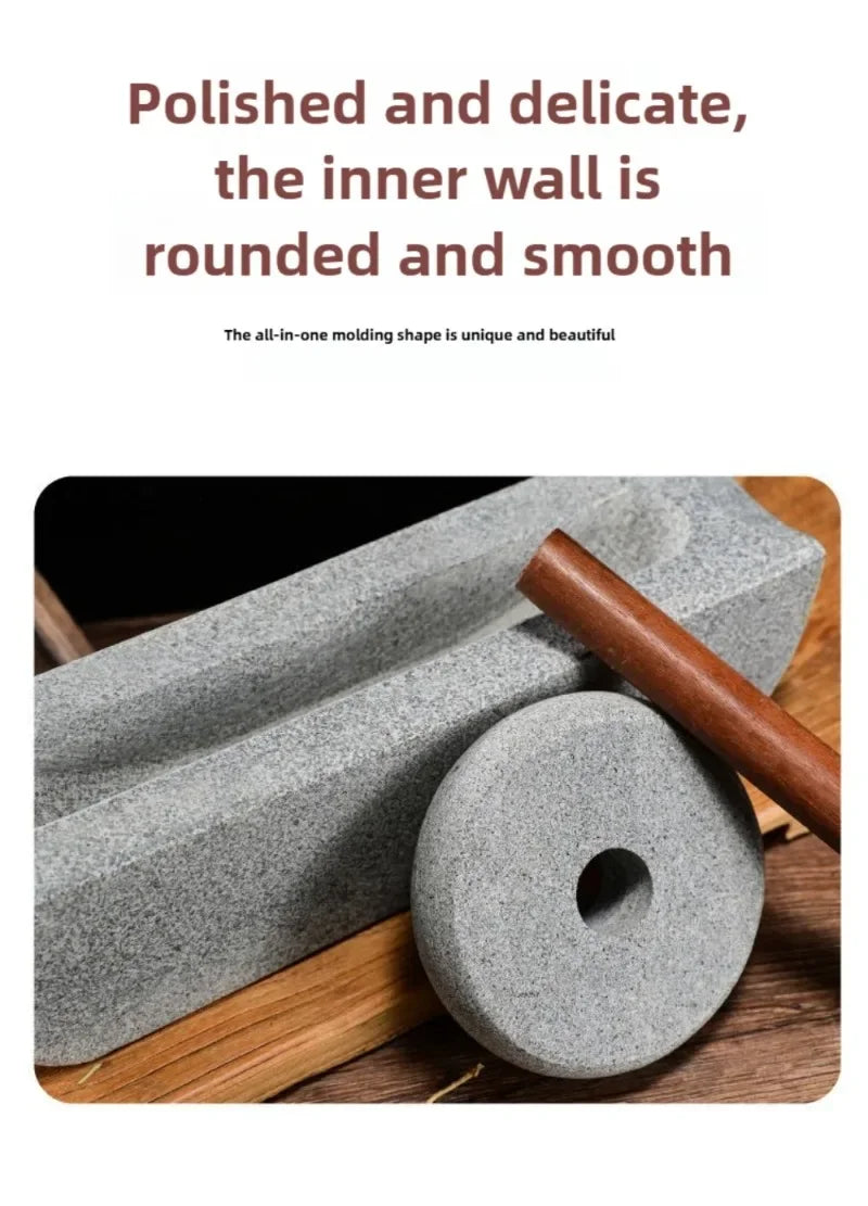 Stone Mill Dynasty Tea Mill Small Stone Mortar Pounding Mortar Rolling Mill Point Tea Matcha Tea Powder Tea Cake Grinding Machin