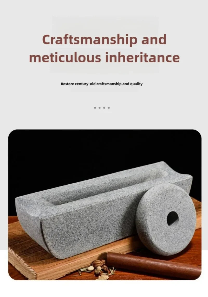 Stone Mill Dynasty Tea Mill Small Stone Mortar Pounding Mortar Rolling Mill Point Tea Matcha Tea Powder Tea Cake Grinding Machin