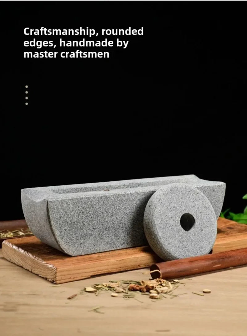 Stone Mill Dynasty Tea Mill Small Stone Mortar Pounding Mortar Rolling Mill Point Tea Matcha Tea Powder Tea Cake Grinding Machin