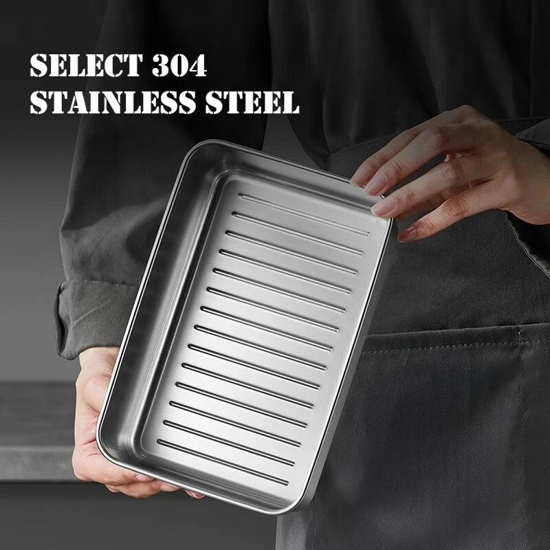 COOKER KinG Preservation Box 304 Stainless Steel Refrigerator Specific Sealed Storage Container with Lid Fruit Office Lunch Box