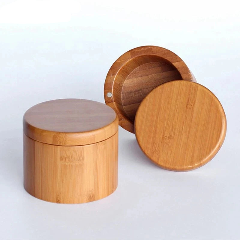 Bamboo Wooden Spices Box with Magnetic Swivel Lid