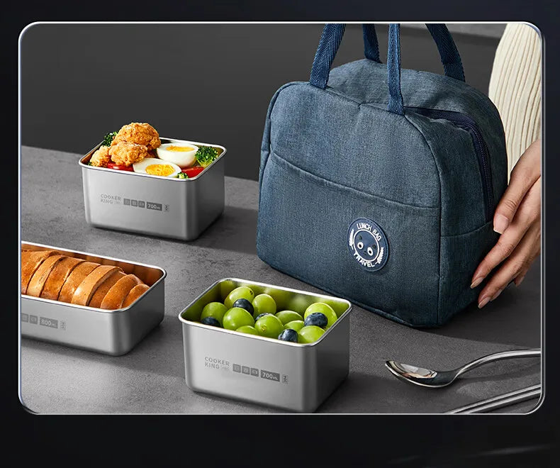 COOKER KinG Preservation Box 304 Stainless Steel Refrigerator Specific Sealed Storage Container with Lid Fruit Office Lunch Box
