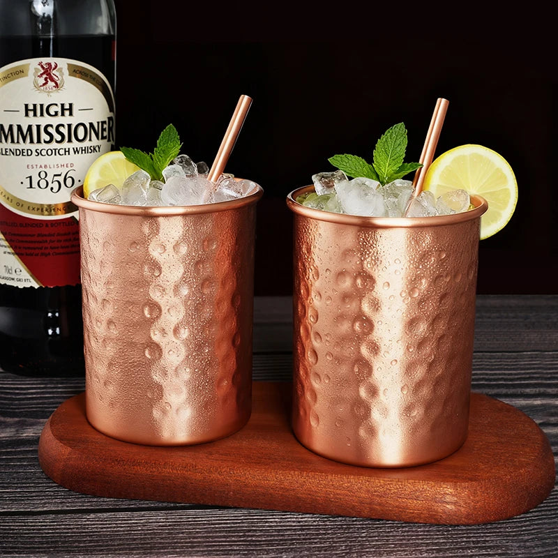 Copper Moscow Mule Mug With Straw 2/4PCS