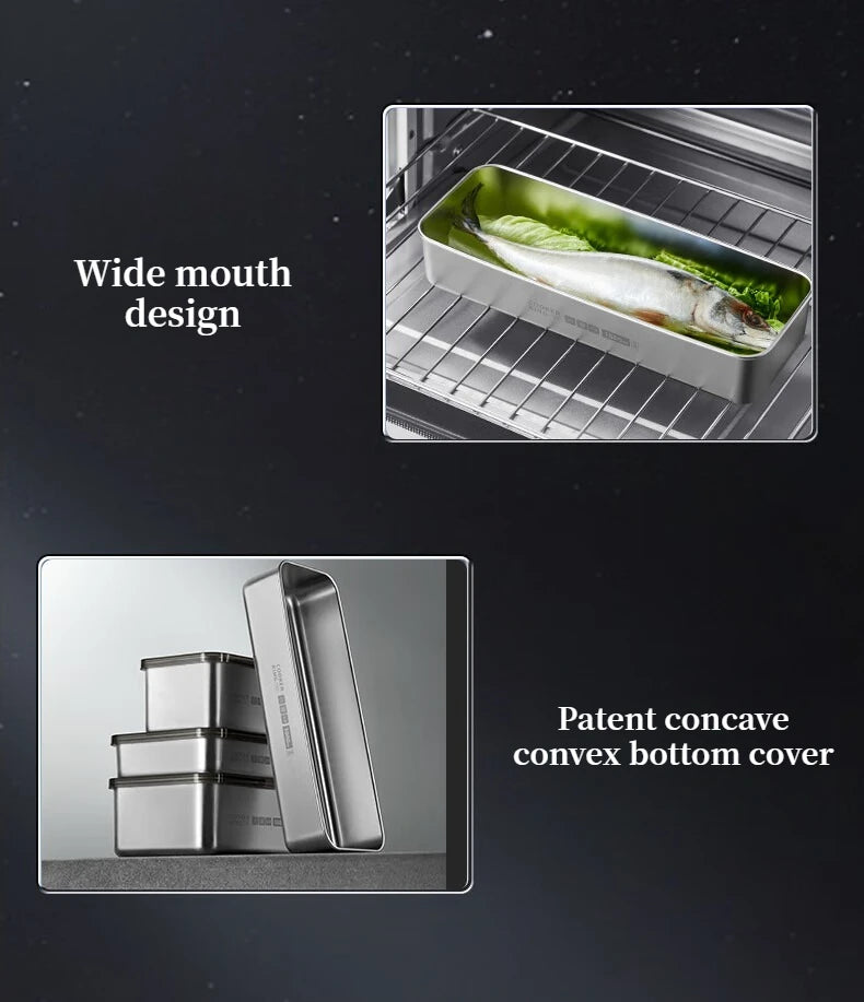 COOKER KinG Preservation Box 304 Stainless Steel Refrigerator Specific Sealed Storage Container with Lid Fruit Office Lunch Box