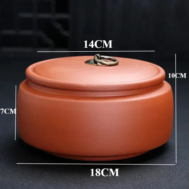 Coffee Canister Chinese Ceramics Tea Caddy Large Candy Storage Tank Portable Sealed Tea Jar Purple Clay Travel Tea Boxes