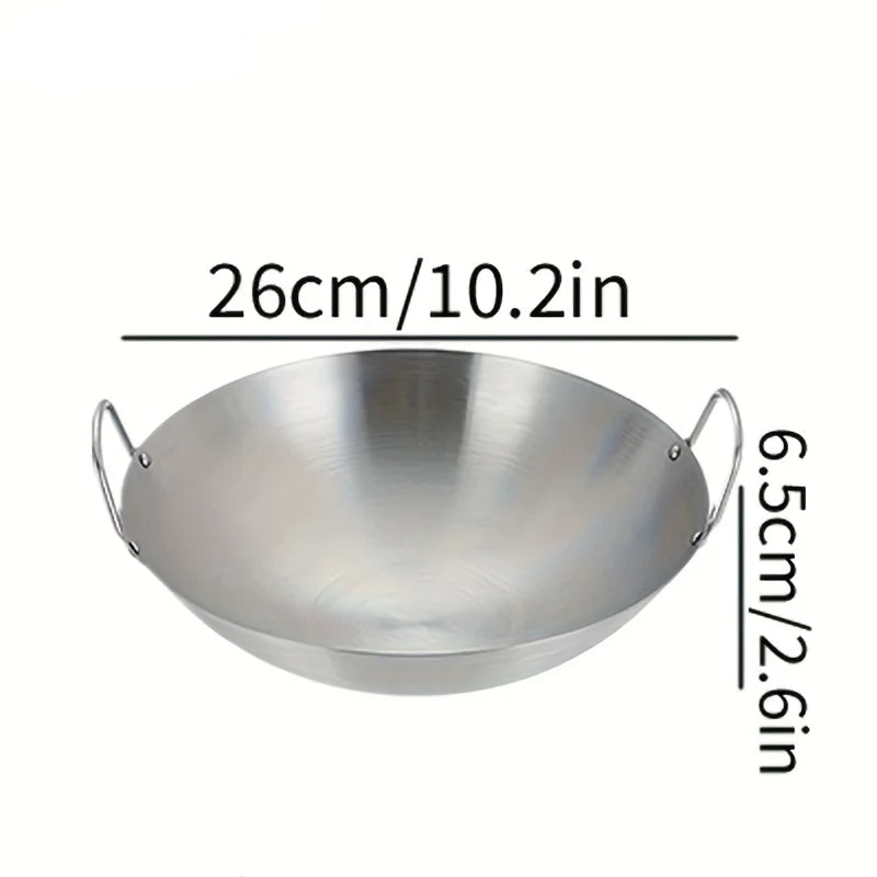 Stainless Steel Wok Uncoated 26/28/30/32/34cm