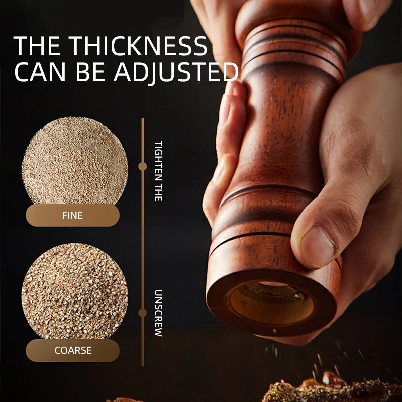 Classical Oak Wood Pepper Spice Mill Grinder Set