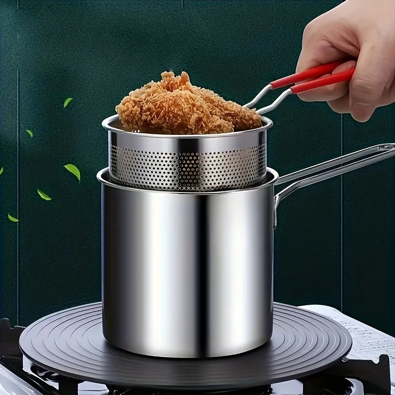 3-Piece Skewer Pan Set for BBQ & Tempura, No Electricity Needed with Vented Lid, Stainless Steel Home Cooking Kit
