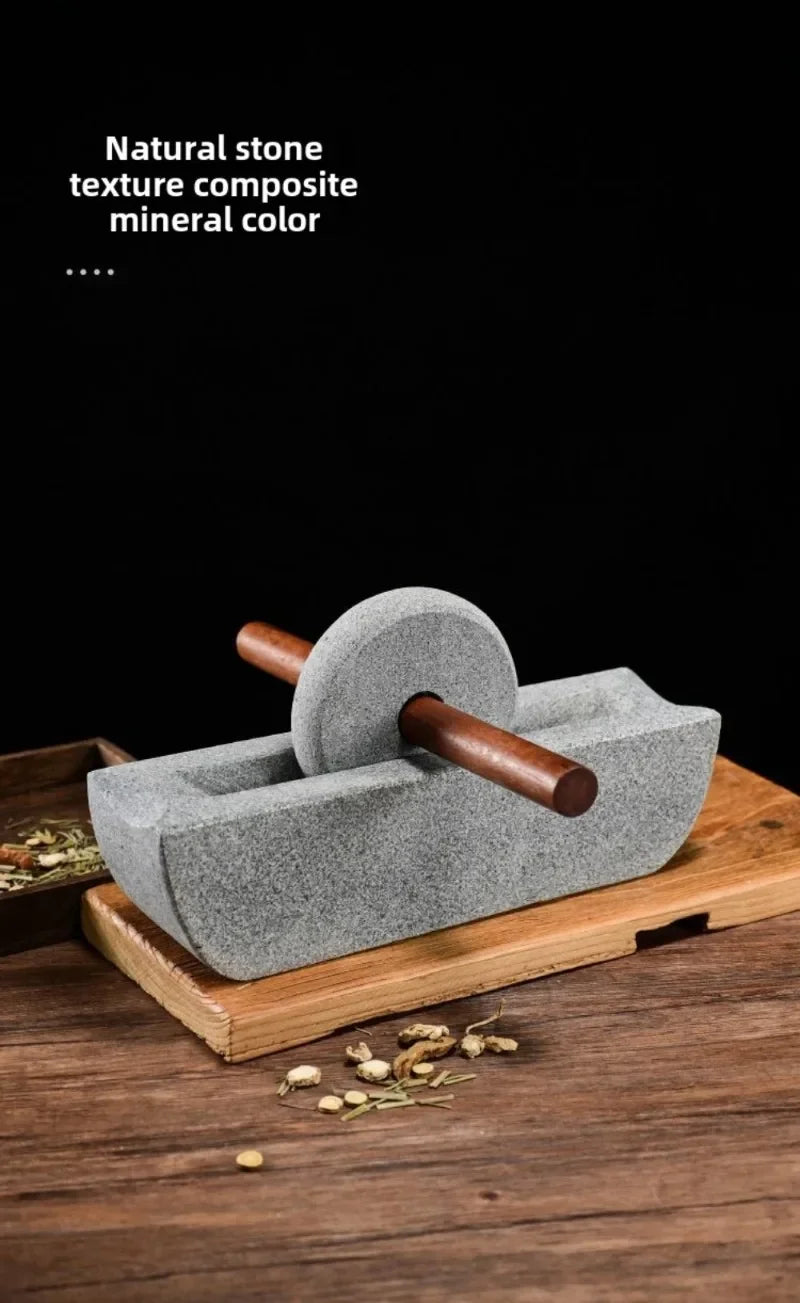 Stone Mill Dynasty Tea Mill Small Stone Mortar Pounding Mortar Rolling Mill Point Tea Matcha Tea Powder Tea Cake Grinding Machin