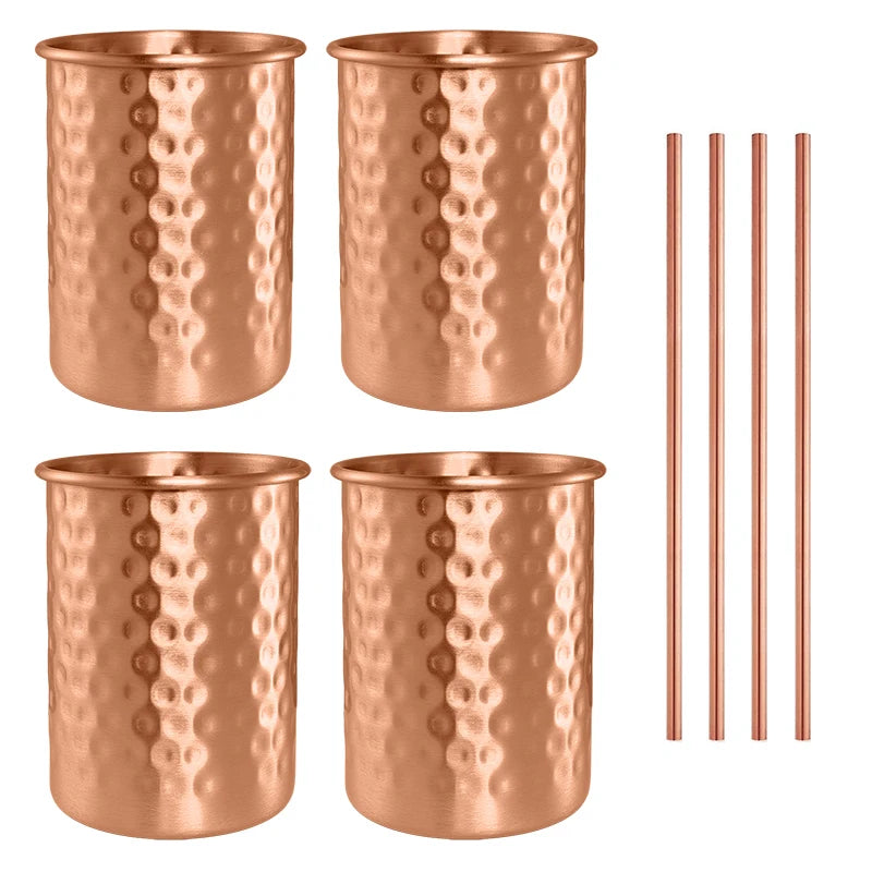 Copper Moscow Mule Mug With Straw 2/4PCS