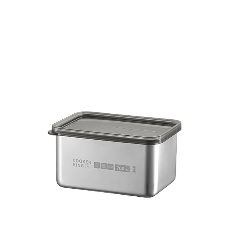 COOKER KinG Preservation Box 304 Stainless Steel Refrigerator Specific Sealed Storage Container with Lid Fruit Office Lunch Box