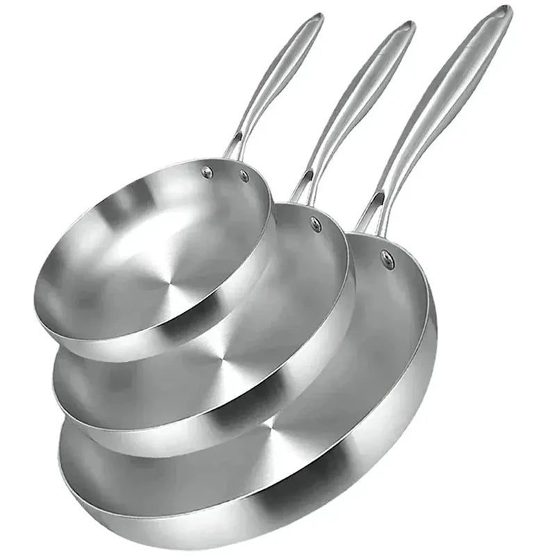 2/3PCS Frying Pan 22/24/26/28CM 304 Stainless Steel